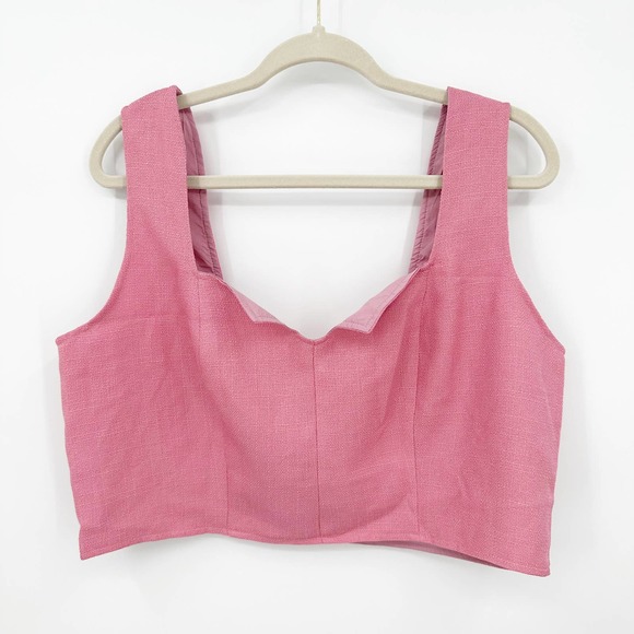 Cider Cutout Front Crop Tank Top Pink 1X - Picture 4 of 7